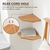 OAKERLAND Oak Floating Corner Shelf with Hidden Cables Channel, Solid