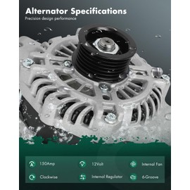 SCITOO SCITOO Alternator Fit for Ford Escape 09-12, for Focus 08-11 & for Mazda for Tribute 09-11 & for Mercury for Mariner 09-11, L4 2.5L - 12V 150Amp CW 6-Groove Pulley, Replace OE 11272
