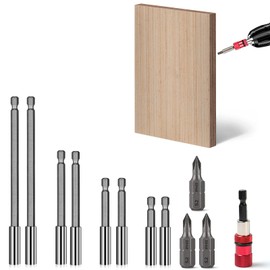 12PCS Drill Bit Holder, Hex Shank S2 Steel Magnetic Bit Holder for Impact Driver 150mm/100mm/75mm/60mm Long Drill Bit Extension Bar with 3 PZ2 Screwdriver Bits