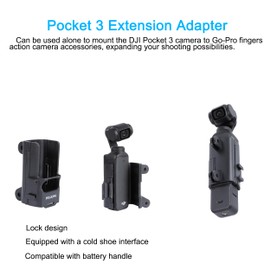 PellKing DJI Osmo Pocket 3 Magnetic Mount Kit - Magnetic Suction Stand + Pocket 3 Extension Adapter Cage with Cold Shoe Accessories on Desktop,Car,Magnet Surfacewith