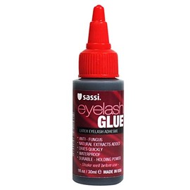 Sassi Eyelash Glue 1oz (Dark) | Waterproof, Long-Lasting Eyelash Adhesive | Made in USA | Quick-Drying, Durable Lash Glue
