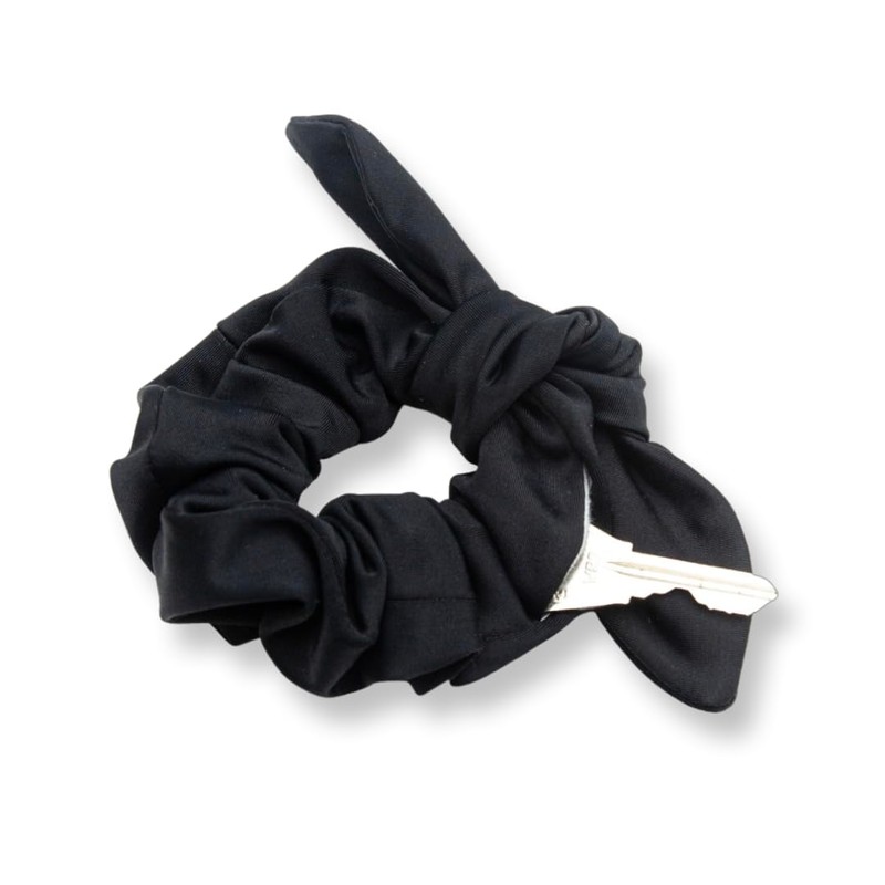 Bandits Scrunchie Keychain with a Hidden Pocket | Ring Black