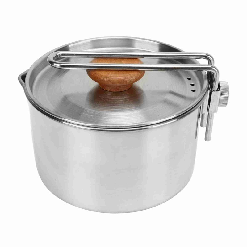 Camping Pot 304 Stainless Steel Portable Camping Kettle with Foldable
