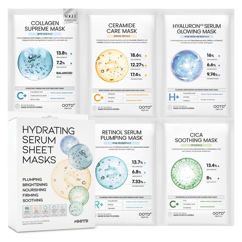 OOTD Hydrating Sheet Mask Starter Kit Paquete Variado Para El