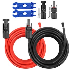 50 FT 10AWG Solar Panel Extension Cable,10 Gauge Extension Cord,5FT 10FT 20FT 30FT 50FT 100FT Solar Panel Wire with Extra Fair of Female and Male Connectors Solar Adapter for RV, Photovoltaic Systems