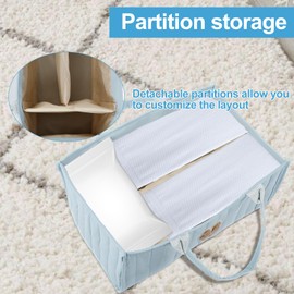 LGHWKETH Baby Diaper Caddy Organizer Large Capacity Baby Diaper Caddy Basket Portable Baby Shower Basket with Handles Multifunctional Baby Diaper Organizer with Removable Divider for Home