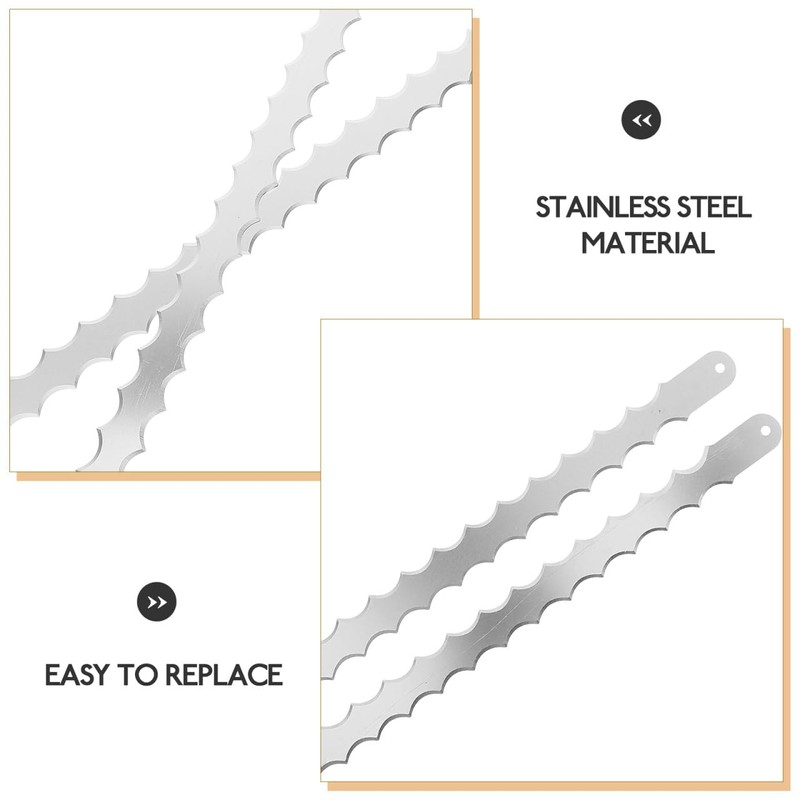 Luxshiny 2Pcs Stainless Steel Bread Cutter Blades Double Serrated Replacement
