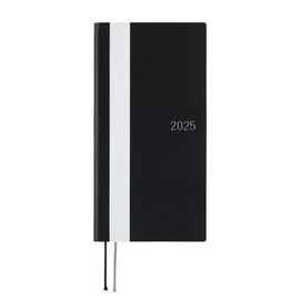 Almost Daily Notebook, 2025 Weeks, White Line/Black, Begins in April, Weekly Notebook, Weekly Left, Slim Vertical