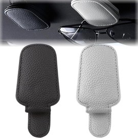 Pack of 2 Glasses Holders for Car Sun Visor, Glasses Holder for Car, Sunglasses Holder/Ticket Card Clip, Magnetic Car Visor Glasses Holder