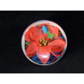 T. Annie's Holiday Bath Confetti Canister w/Poinsettia Soap Flower, Floral Scented