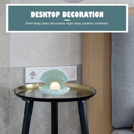 IMIKEYA Mushroom Lamp Shell Pearl Light: LED Pearl Night Light Pearl Lamp Nightlight Novelty Pearl Light Bedside Night Lamp for Kids Room, Bedroom, Living Room Home Decor (Blue) Oyster Shells