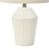 Creative Co-Op 13" Round Stoneware Desk Lamp, White
