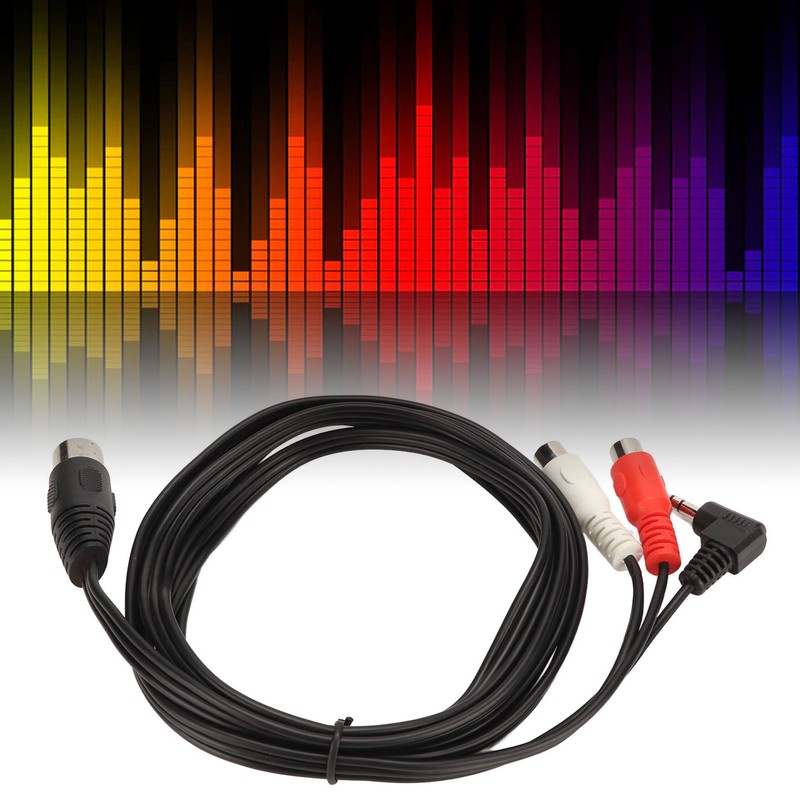 DIN 5Pin Male to 2 RCA Female and 3.5mm Cable