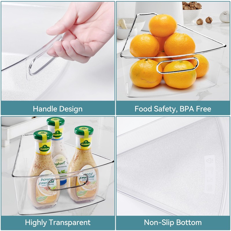 Oubonun Lazy Susan Organizers Set of 4, 10.2”x 9.4”x 4”