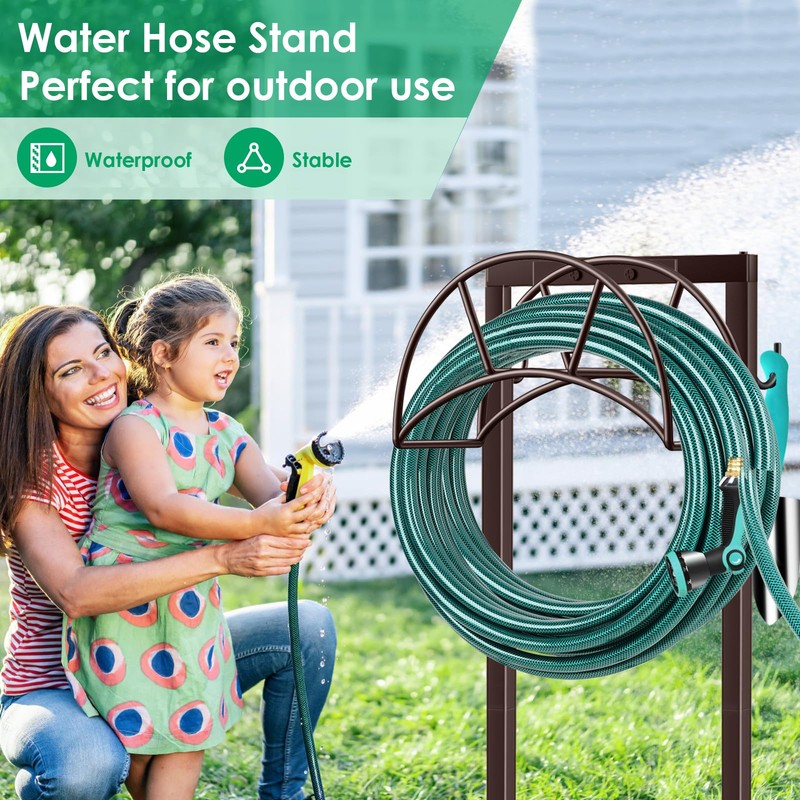 TomCare Garden Hose Holder Upgraded 4 Spikes Water Hose Holder