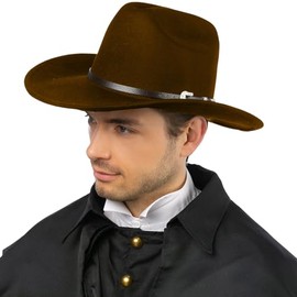 Cowboy Hat Texas Brown KW 61 cm Western Costume Accessory for Men Fancy Dress Carnival Theme Party