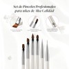 CHERIMOYA Kit 6 Pinceles Nail Art Perla Blanca