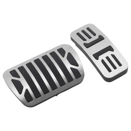 PARSLUCK 2 Pcs Automatic Foot Pedal Pads Foot Accelerator Pedal Covers for Jaguar XF XJ 2013-2016 Stainless Steel Silver Tone