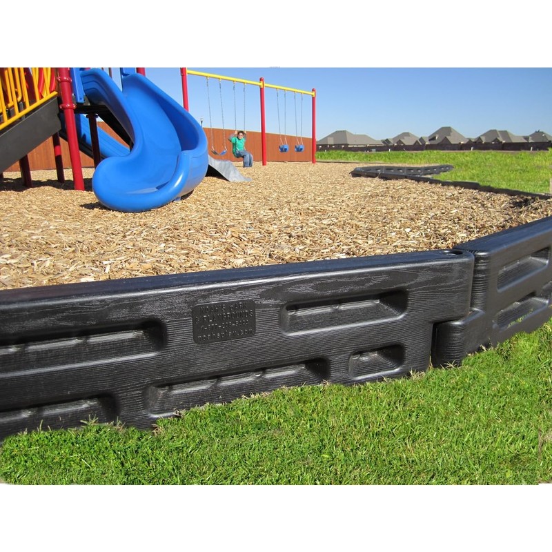 Playsafer Playground Edging Border -12" High Plastic Interlocking Timber for