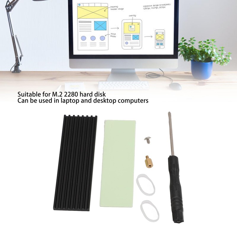 M.2 2280 SSD Heatsink, Double Sided Heat Sink with Thermal
