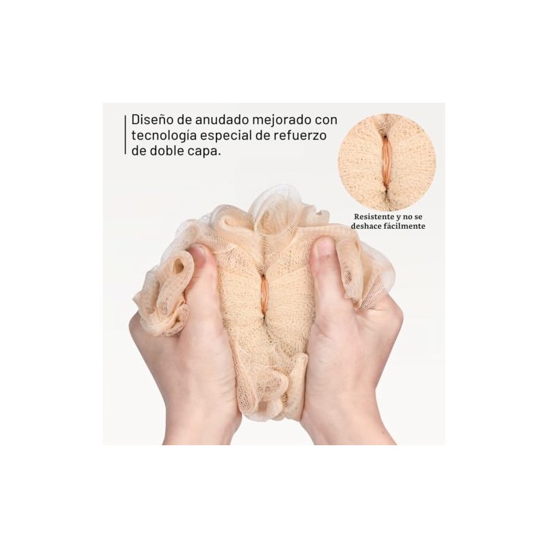Fishent Esponja de Baño de Lufa, Paquete de 3 Esponjas