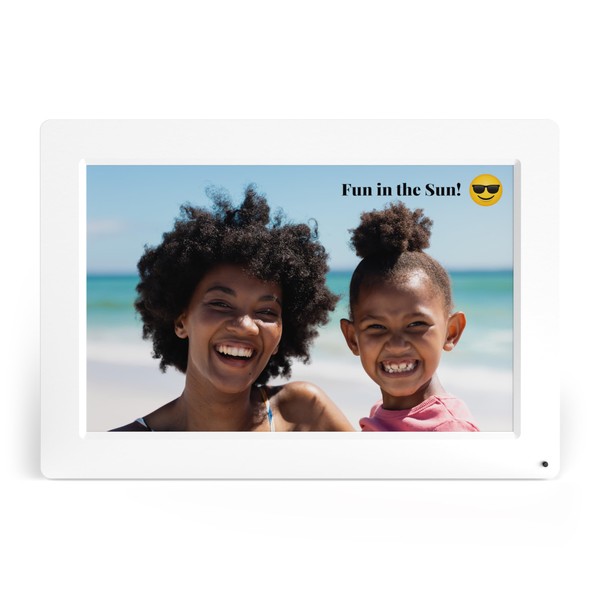 Simply Smart Home PhotoShare 10" Smart Digital Picture Frame in Cloud White, Send Pics from Phone to Frames, 8 GB, Holds 5,000+ Photos, HD Touchscreen, Easy Setup, No Fees