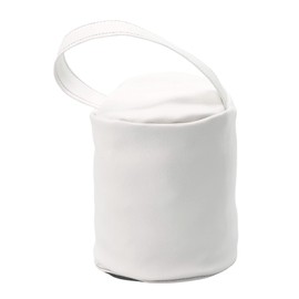 Classic Home Store Soft PVC Cylinder Doorstop Cover Leather Look Door Stopper Outer with Handle (White)