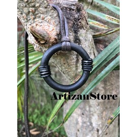 ARTIZANSTORE Iron Jewelry Forged Jewelry Forged Iron Pendant Necklace Iron Pendant Hand Forged Necklace Geometric Pendant Necklace Forged