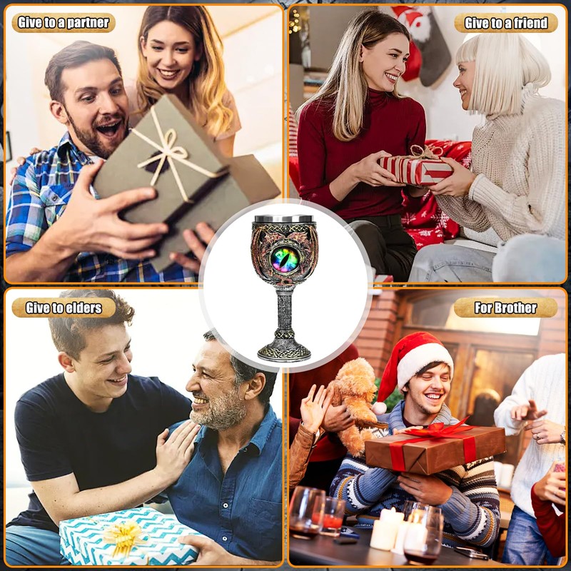 ZONSUSE Dragon Eye Goblet, Medieval Wine Goblet, Gothic Dragon Eyes