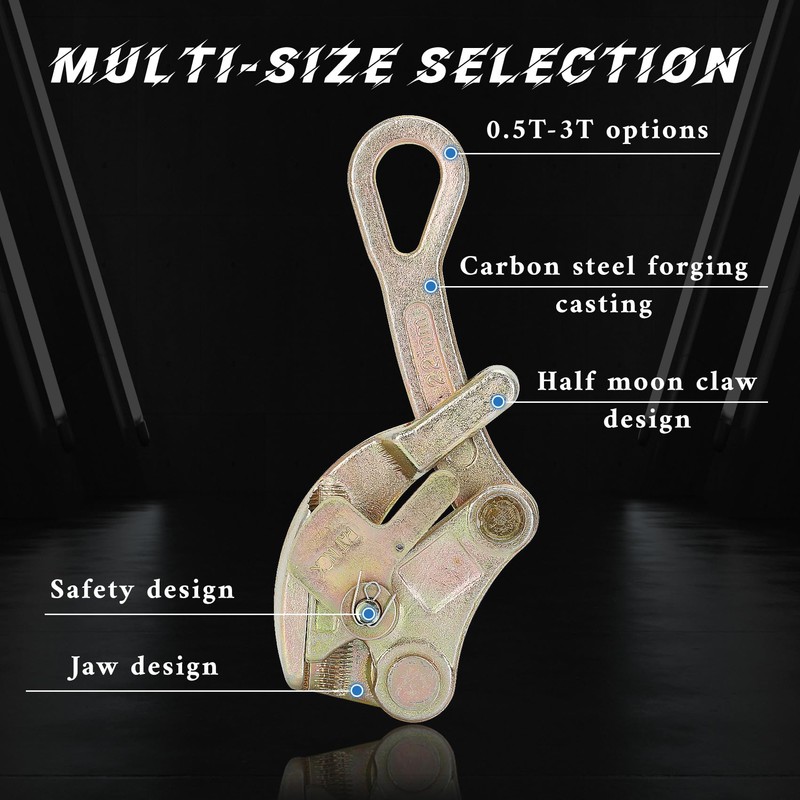 1T Cable Puller Grip,0.5/1/2/3T Wire Rope Pulling Clamp,Multifunctional Pulling Tightening