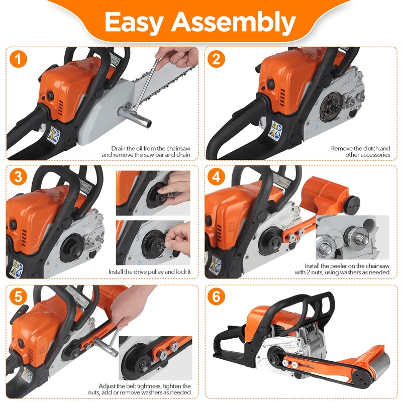 HOTYELL Log Peeler Debarker - Upgraded Chainsaw Attachment for Husqvarna