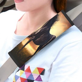 ANFXIEDU Animal Horse 2 PCS Car Seat Belt Pad Cover for Adults, Suitable for Car Seat Belt Backpack Shoulder Bag