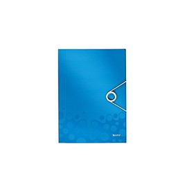 Leitz Wow 3 File Folder with 3 Flaps Polypropylene 150 Sheets A4 Metallic Blue