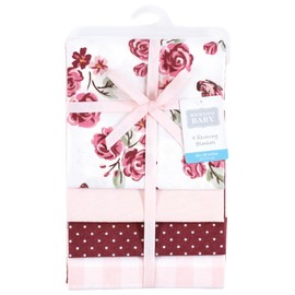 Hudson Baby Unisex Baby Cotton Flannel Receiving Blankets, Sweet Roses, One Size