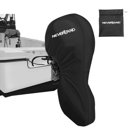 NEVERLAND Outboard Motor Cover Trailerable Full Boat Motor Cover 600D Heavy Duty Water Resistant Fade and Crack Outboard Engine Covers with Zipper, Fits 100-150HP Motor