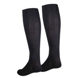 NuVein Women's Compression Socks Dress Trouser Style Over Calf Knee High, Black, Small