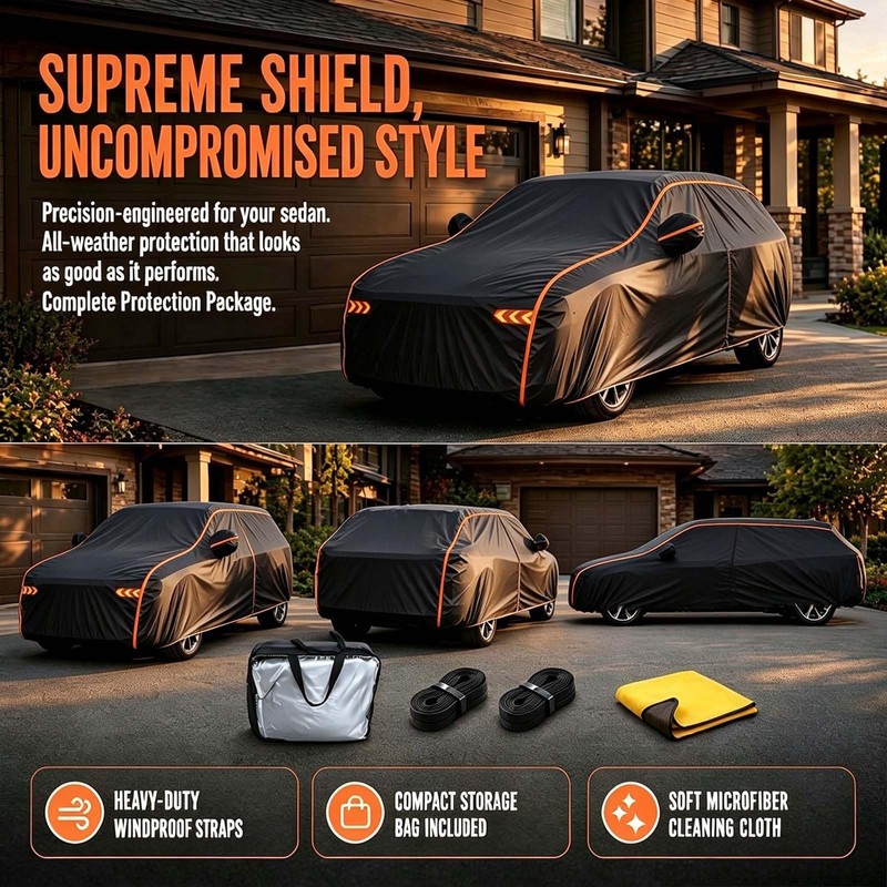 Waterproof Car Cover All Weather,Universal Fit A3 188-193in