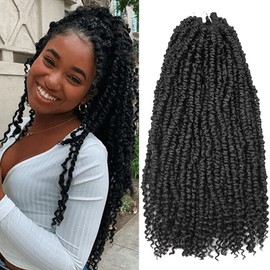 Silike 4 Packs 60 Roots 22inch Pre-twisted Passion Twist Crochet Braiding Hair-Pre-looped Passion Twist Hair for Black Women (22 inch, 1B)