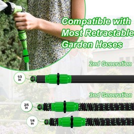 NISHZHU Expandable Garden Hose Repair Kit Dual-Channel Hose Connectors 10PC Dual-Channel Hose Female Male Connectors Pockets Hose for 3/4In 5/8In Garden Hose