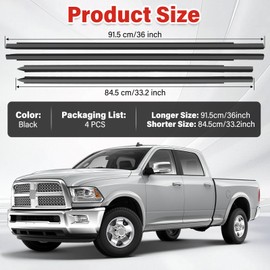 Jogscay Weather Stripping Window Moulding for Dodge Ram 1500 2500 3500 4500 5500 Crew Cab 2009-2021, Windows Weatherstrip Seal Exterior Trim, Replaces 55372139AH 55112377AH 55112376AH 55372138AH