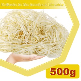 DAJAVE Filling Material Gift 500 g White Shredded Paper for Gift Box, Filling Material for Packages Raffia Shredded Paper Festival Gift Decoration (White)