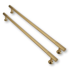 CABDM 1 Pack 18inch(457mm) Center to Center Appliance PullsBrushed Brass Cabinet pulls Solid Heavy-Duty Kitchen Cabinet Handles Drawer Pulls Cupboard Hardware for Cabinets
