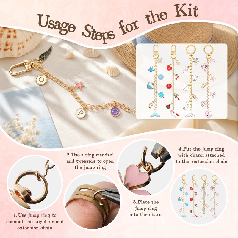 SUTROMA 776pcs Lip Gloss Keychain Making Kit with Charms -
