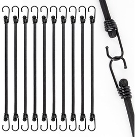 Akicderu Tension Elastic Straps with Hooks, Heavy Duty Expander with Hooks, Pack of 10, Robust Rubber Tensioner with Hooks, 60 cm, Versatile Rubber Bands with Hooks, Rubber Tensioners for Luggage,