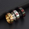 Black Spinner Christmas Band Ring For Women Men Snowflake Snowman