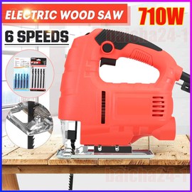 710W Jig Saw 3000RPM Corded Electric Jigsaw 6 Variable Speeds Jigsaw Tool Kit US