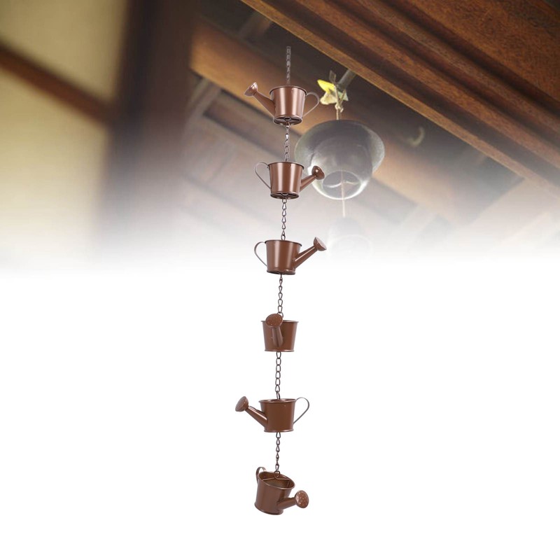 Rain Chain Watering Can Bucket Shaped Decorative 6 Cups Rainwater