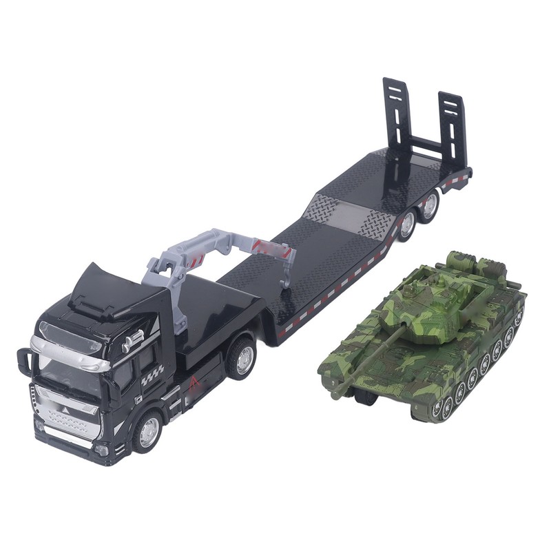 Flatbed Trailer Toy Simulation Detachable Collectible Military Trailer Tank Model