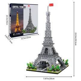 CSNRHG Paris Eiffel Tower World Famous Architectural Model Micro Building Blocks Set 3350 Pieces 3D Puzzle Toy Gifts for Children and Adults