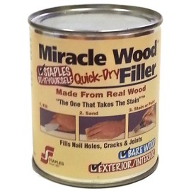 Staples Miracle Wood 902 Wood Filler Putty Strong Solvent Natural 0.5 lb 2371334